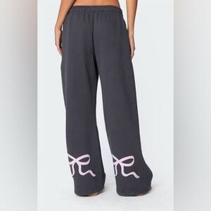Edikted Sweatpants with Pink Bow